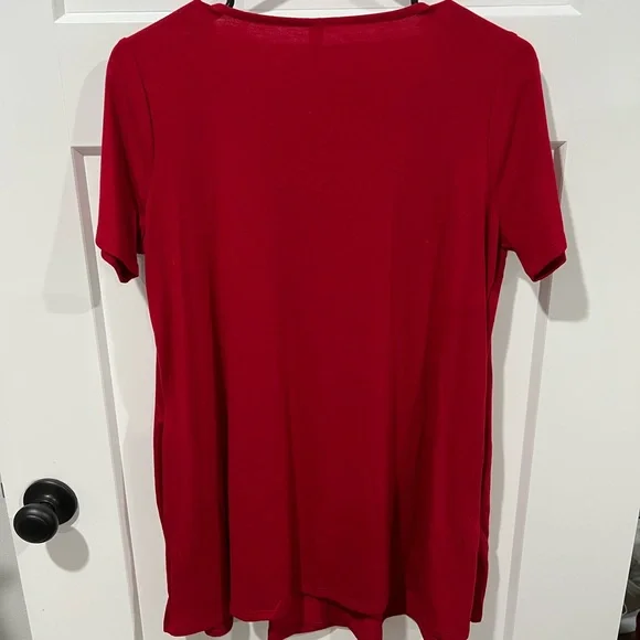 Zenana Red Pocket Tunic Shirt - Picture 2 of 3